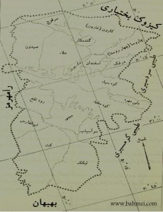 نقشه تقسیمات سیاسی سرزمین بهمئی